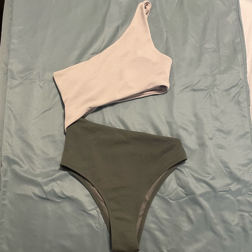 Two Tone One Piece Swimsuit